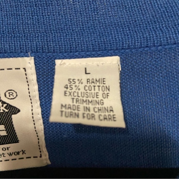 Vintage Storybook Knits Blue Sled Ride Ugly Christmas Sweater Size L - Picture 3 of 7